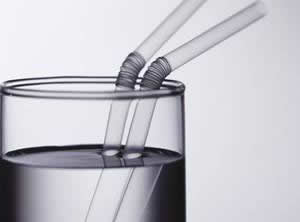 Straws in water